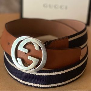 MENS GUCCI BELT | BLUE&WHITE